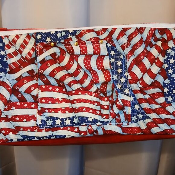 New Patriotic Stars & Stripes USA Sling Crossbody Purse Shoulder Bag Large 18x9x - Picture 11 of 14